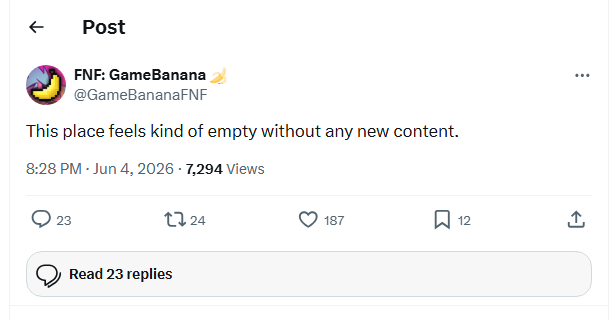 The GameBanana FNF post that inspired GameBanana Today